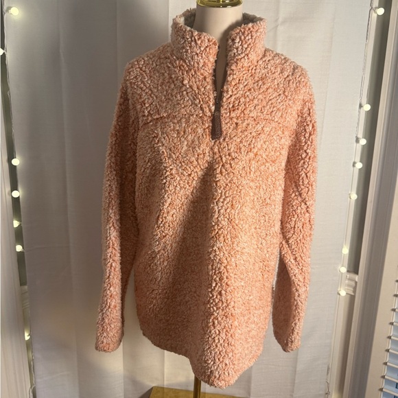 True Grit Orange Teddy Jacket Cozy Sherpa Style - Picture 7 of 7